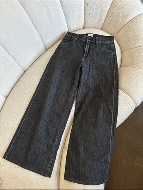 Alice + Olivia Black Wide-Leg Jeans